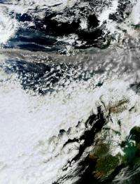 New satellite image of volcanic ash cloud