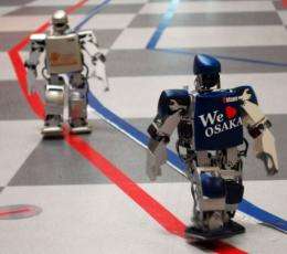 Participants in the first robot marathon, where the toy-sized humanoids were due to run 42.195 kilometres over four days