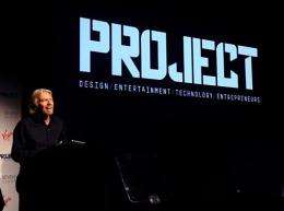 Richard Branson holds a press conference to unveil a digital magazine called "Project"