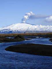 Smoke and ash billow from the Eyjafjallajokull volcano