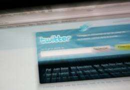 The homepage of the microblogging website Twitter