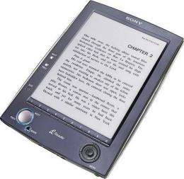This handout  image obtained August 2009 shows a Sony Reader ebook