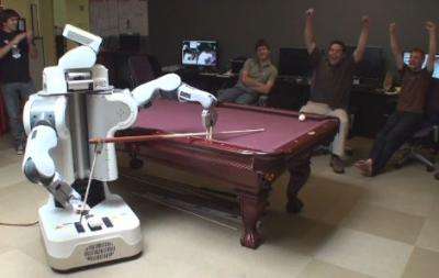 Willow Garage's PR2 robot learns to play pool
