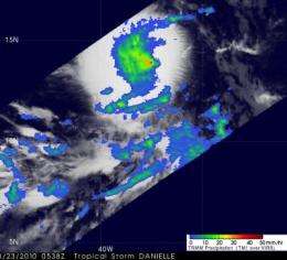 Danielle now a Category 2 hurricane, NASA satellites working in high gear