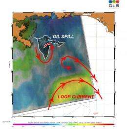 Envisat monitors oil spill proximity to Loop Current