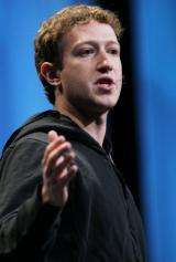 Facebook founder and CEO Mark Zuckerberg delivers the opening keynote address at the f8 Developer Conference