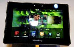 The Blackberry PlayBook tablet is on display at the 2011 International Consumer Electronics Show January 6 in Las Vega