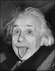Albert Einstein, the iconic scientist, sticks his tongue out at photographers in a celebrated picture from 1951