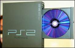 A PlayStation 2 games console