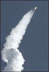 A Lockheed Martin Atlas 5 rocket lifts off