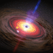 Observation of material circling a supermassive black hole