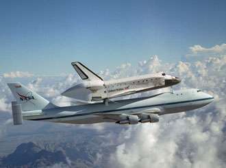 Space Shuttle Discovery hitched a ride on a special 747 carrier aircraft