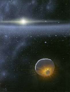 A large Kuiper Belt object growing by collisions early in the history of the solar system