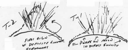 Dusty "twilight rays" sketched by Apollo 17 astronauts in 1972.