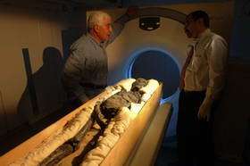 Tutankhamun Examined in a CT Scanner