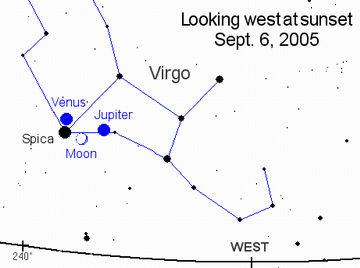 A map of the western sky on Sept. 6, 2005.