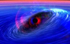 Spacetime wave orbits black hole