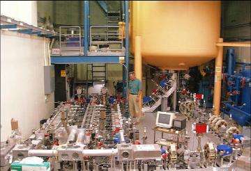 Image shows interior of the free electron laser facility at the University of California, Santa Barbara