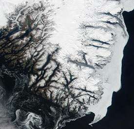 Greenland ice sheet on a downward slide
