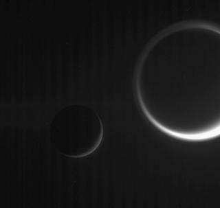Saturn Moons In Ghostly Specter