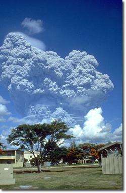 The June 12, 1991 eruption column from Mount Pinatubo, Philippines, as seen from Clark Air Base