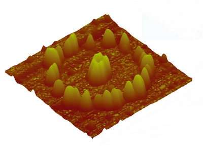 Nanoparticles self-assemble through chemical lithography