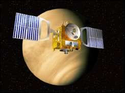 Venus Express in orbit around the Venus