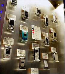 3G mobile phones on display