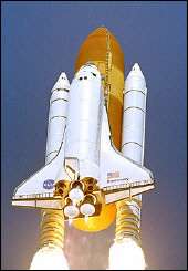 Space Shuttle Discovery launching