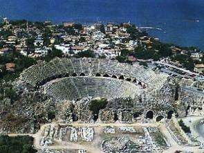 The Roman amphitheater at Side, Turkey
