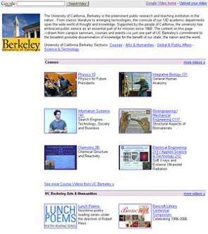 UC Berkeley offers courses and symposia through Google Video