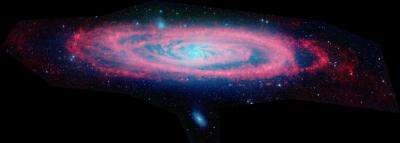 Andromeda Adrift in Sea of Dust in New Spitzer Image