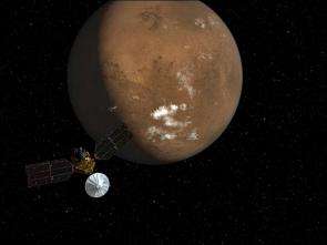 Artist's concept of Mar Reconnaissance Orbiter near Mars