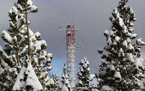 Instruments on a tower at NSF's Niwot Ridge LTER site in Colo. measure carbon dioxide.