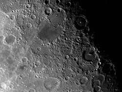 The Moon's surface is peppered with impact craters.