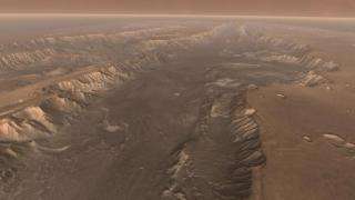 Years of Observing Combined Into Best-Yet Look at Mars Canyon