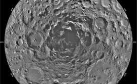 Shackleton crater at the Moon's south pole, a possible crash site for LCROSS.