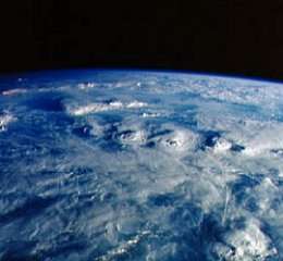 Thunderclouds over western Africa.