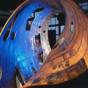 Part of the plasma chamber of Wendelstein 7-X