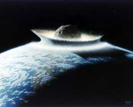 Artist's concept of a catastrophic asteroid impact