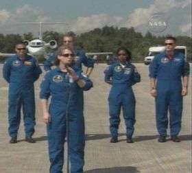 Space Shuttle Crew Arrives in Florida