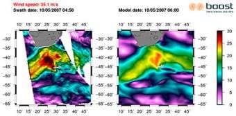Huge waves that hit Reunion Island tracked from space