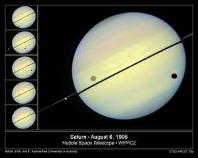 Saturn Stars in Three Hubble Movies