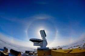 Sun Dog. South Pole Telescope achieves first light