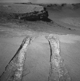 Mars Rover Opportunity Looks Back at Arena of Exploration