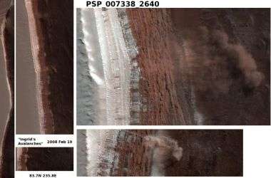 NASA Spacecraft Photographs Avalanches on Mars