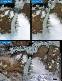 Satellite images show continued breakup of 2 of Greenland's largest glaciers