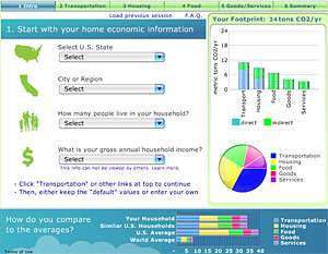 Carbon calculator provides personalized footprint