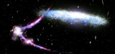 Gas 'finger' points to galaxies' future