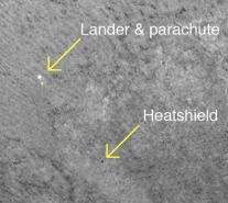 Orbiter's HiRISE Camera Saw Phoenix Heat Shield in Freefall on Landing Day